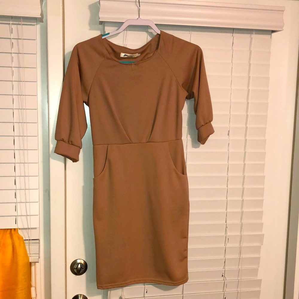 Tan mini dress